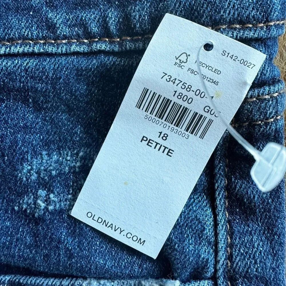 Old Navy Mid-Rise Boyfriend Distressed Cropped Jeans 18 Petite Plus Size